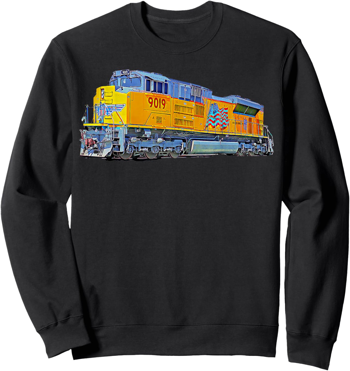 Freight Train Union Pacific Engine Sweatshirt - Sweatshirt | Black