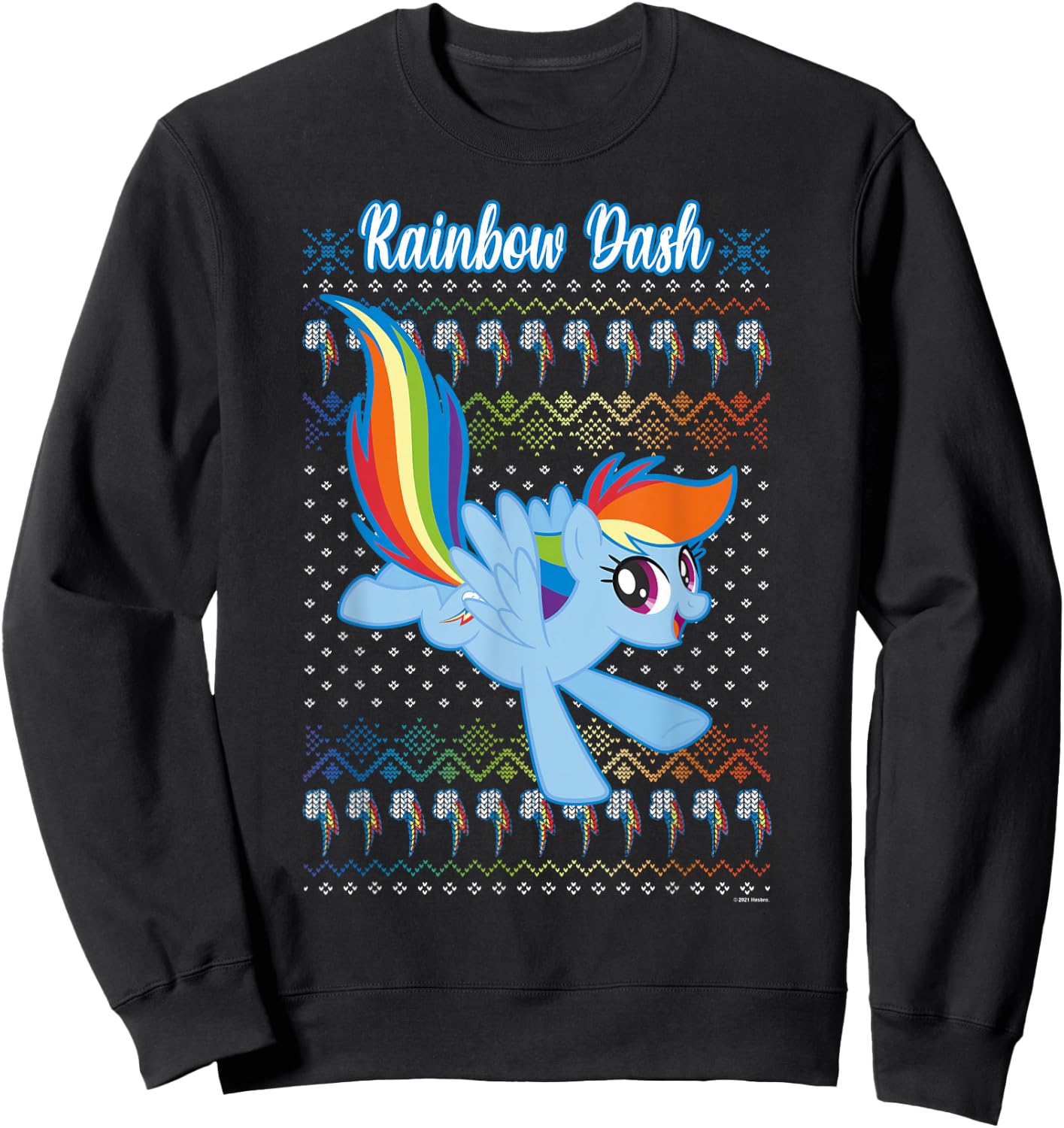 My Little Pony Christmas Rainbow Dash Ugly Sweater Sweatshirt - Sweatshirt | Black