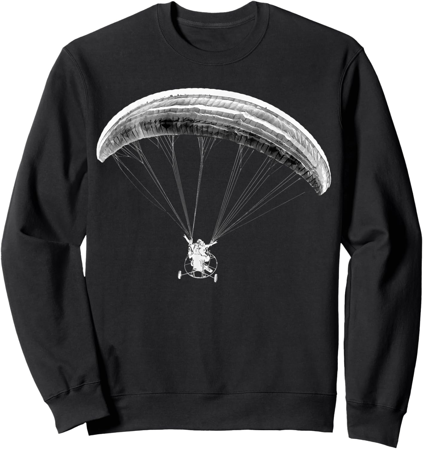 Paramotor Artistic - Black/White - Powered Paragliding Sweatshirt - Sweatshirt | Black