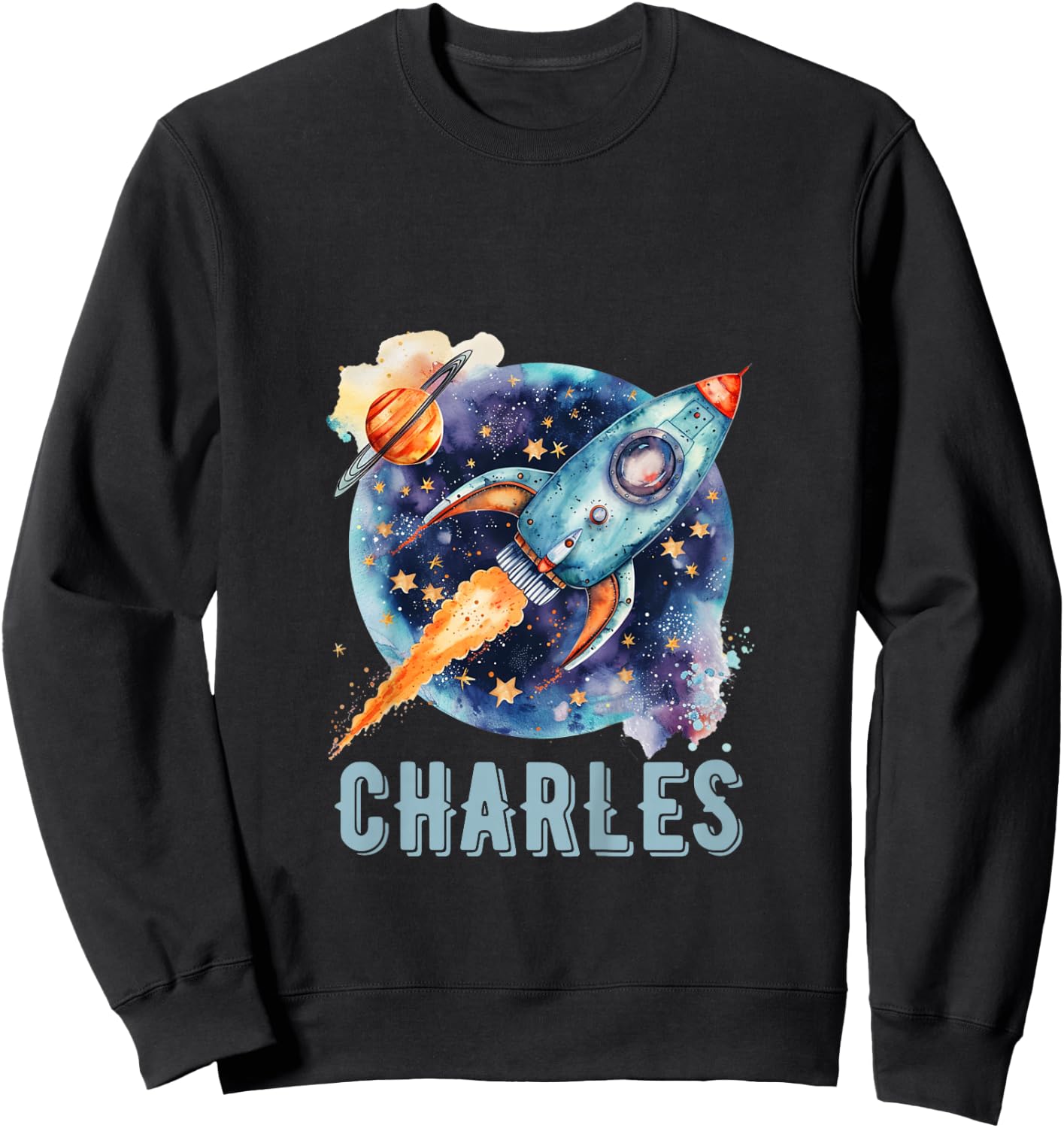 Kids CHARLES Name Baby Boy Nursery Room Theme Decor Gifts Sweatshirt - Sweatshirt | Black