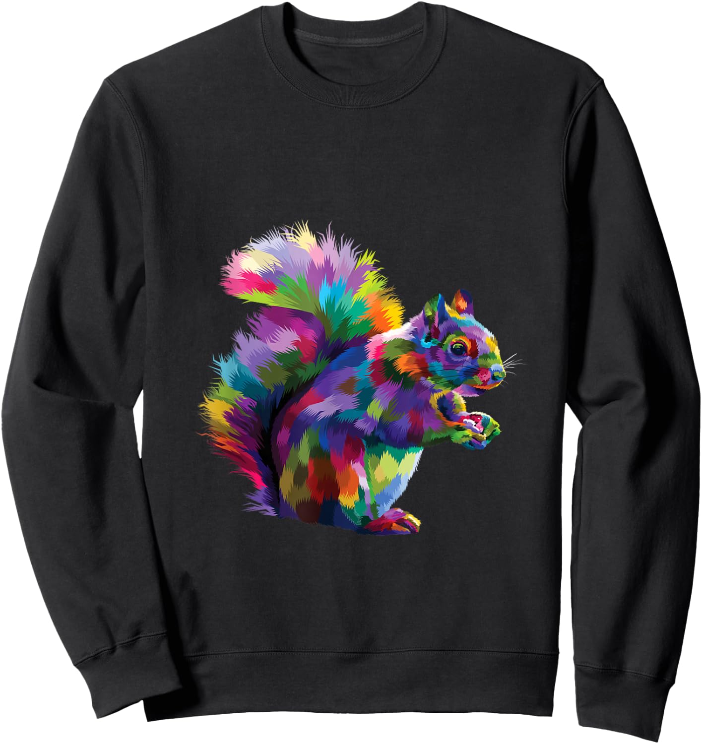 Cute Rainbow Squirrel Vibrant Forest Squirrel Tribute Sweatshirt - Sweatshirt | Black