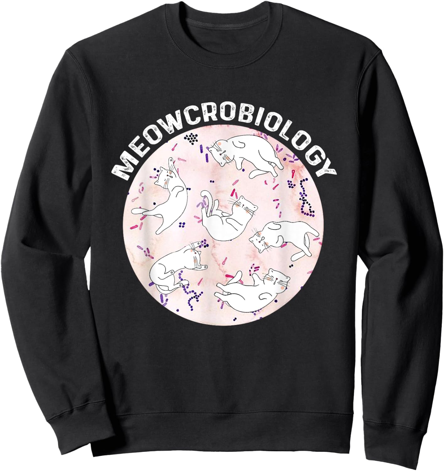 Meowcrobiology Microbiology science Cat Lovers Women Kids Sweatshirt - Sweatshirt | Black