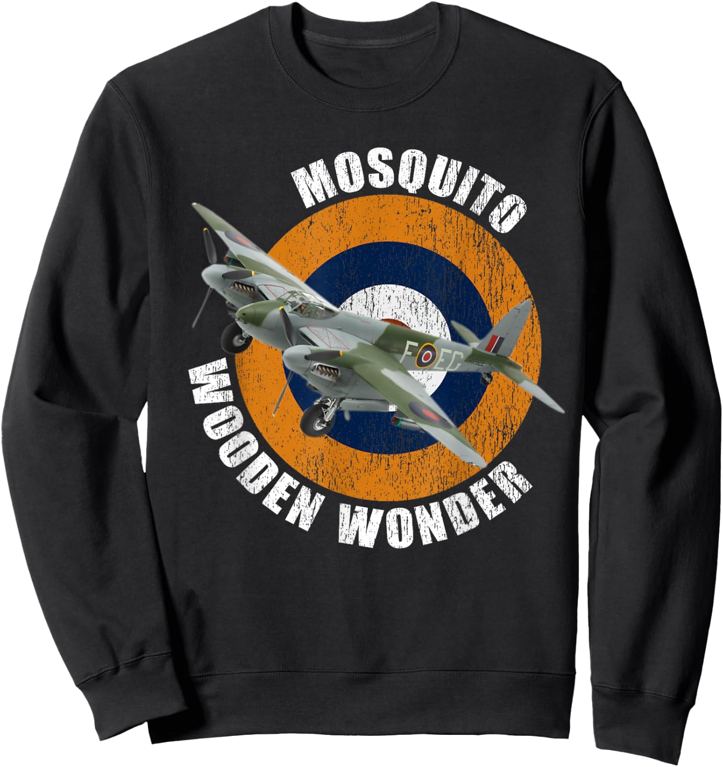 Famous WW2 Plane DH-98 Mosquito Fighter Plane Sweatshirt - Sweatshirt | Black