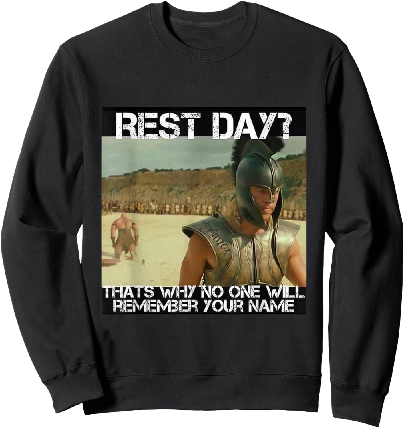 Motivational Gym Shirt, Funny Fitness Shirt, Achilles Sweatshirt - Sweatshirt | Black