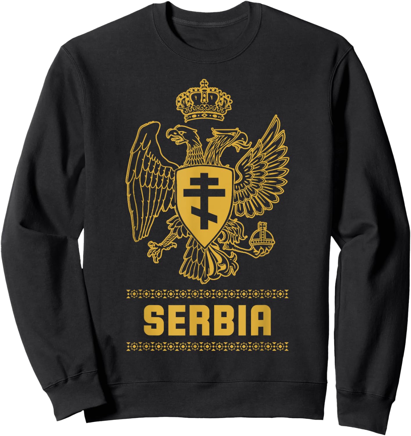 Serbia Serbian Serbian Srbija Eagle Sweatshirt - Sweatshirt | Black