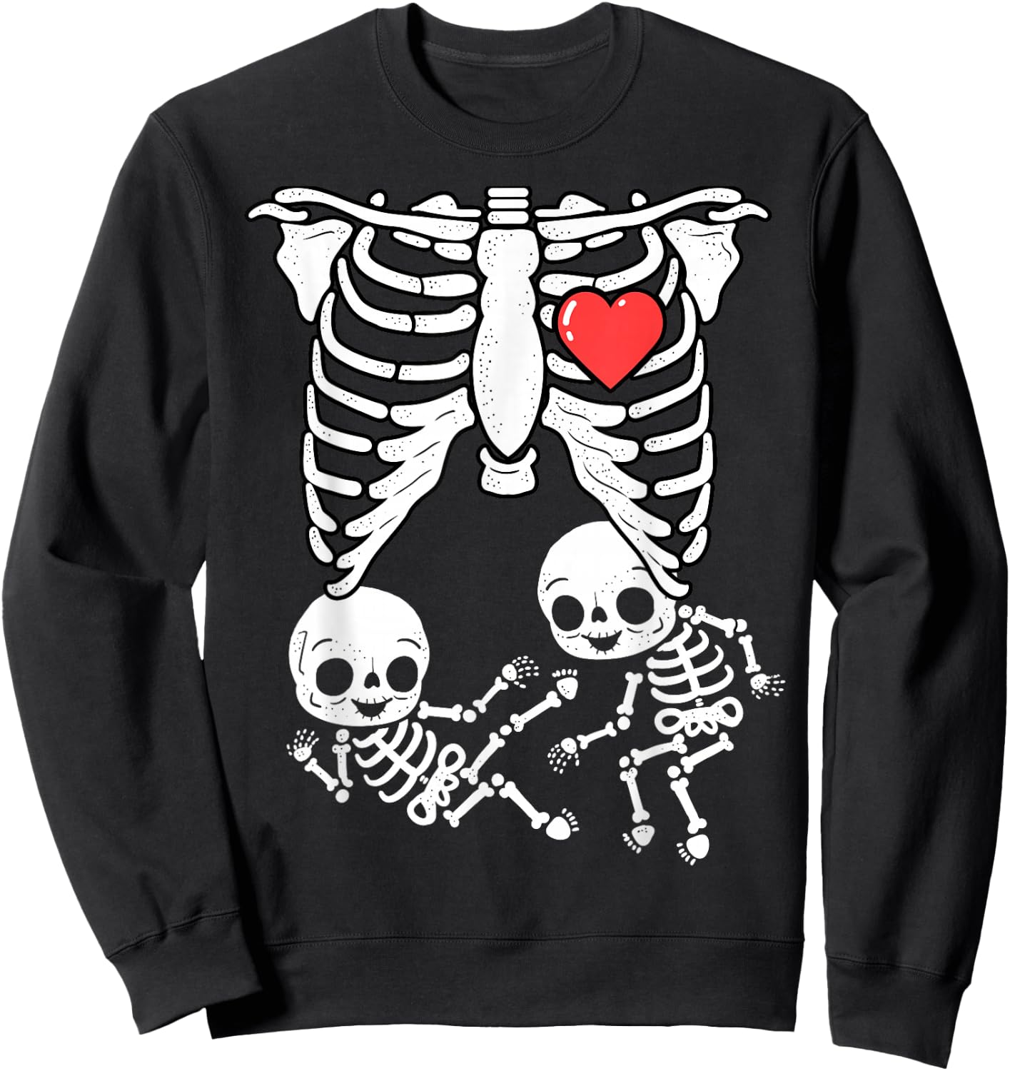 Skeleton Pregnancy Announcement Shirt Boy Twins XRay New Mom Sweatshirt - Sweatshirt | Black