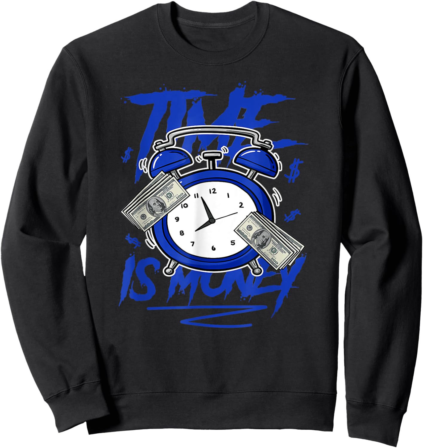 Racer Blue 5s To Match Time Is Money Shoes 5 Racer Blue Sweatshirt - Sweatshirt | Black