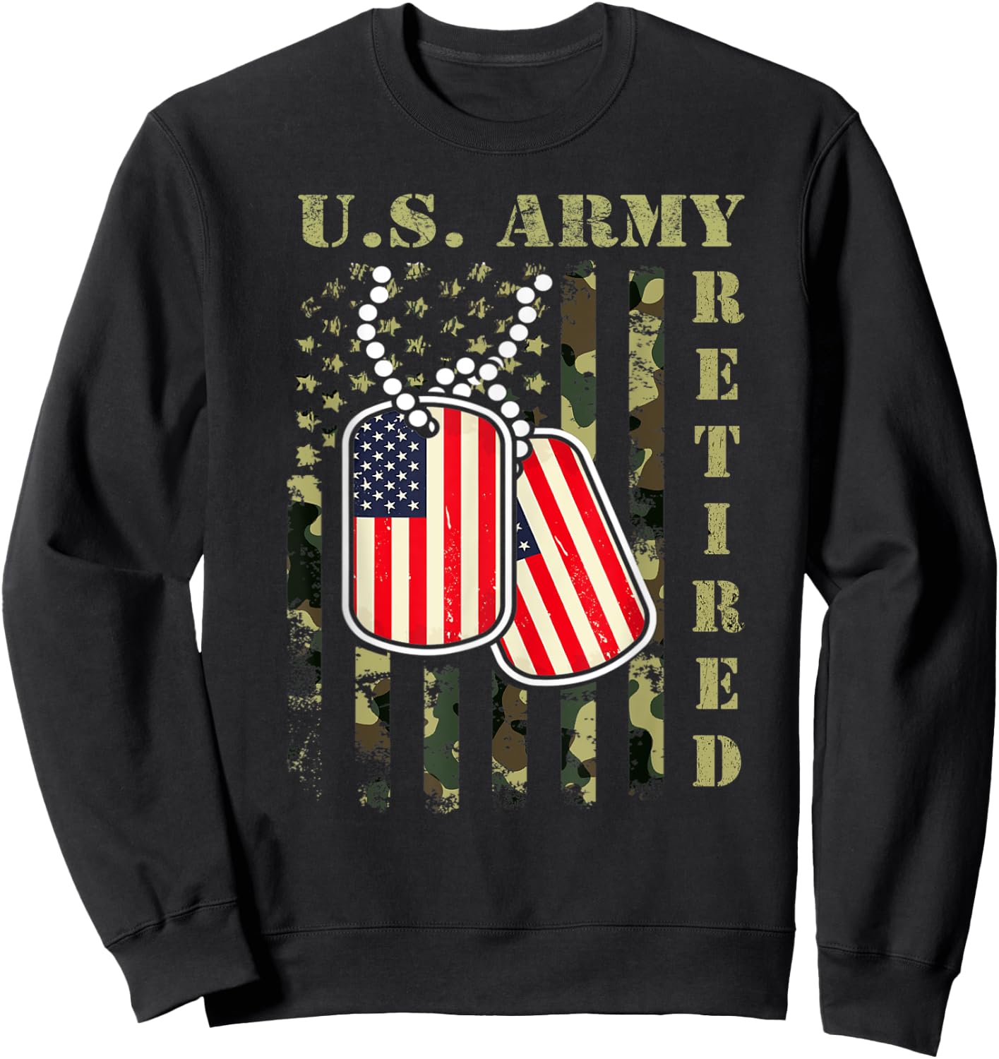 Proud US Army Veteran, Retired Army Veteran, Grumpy Old Vet Sweatshirt - Sweatshirt | Black
