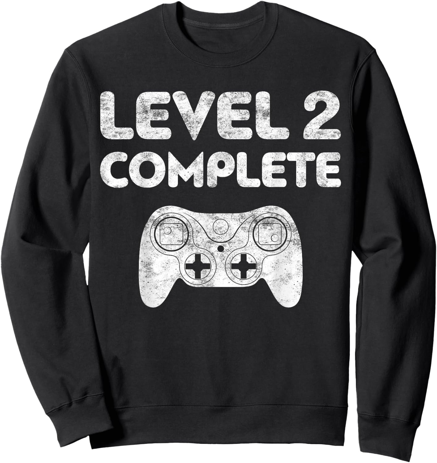 Level 2 Complete Shirt Men Women 2nd Wedding Anniversary Sweatshirt - Sweatshirt | Black