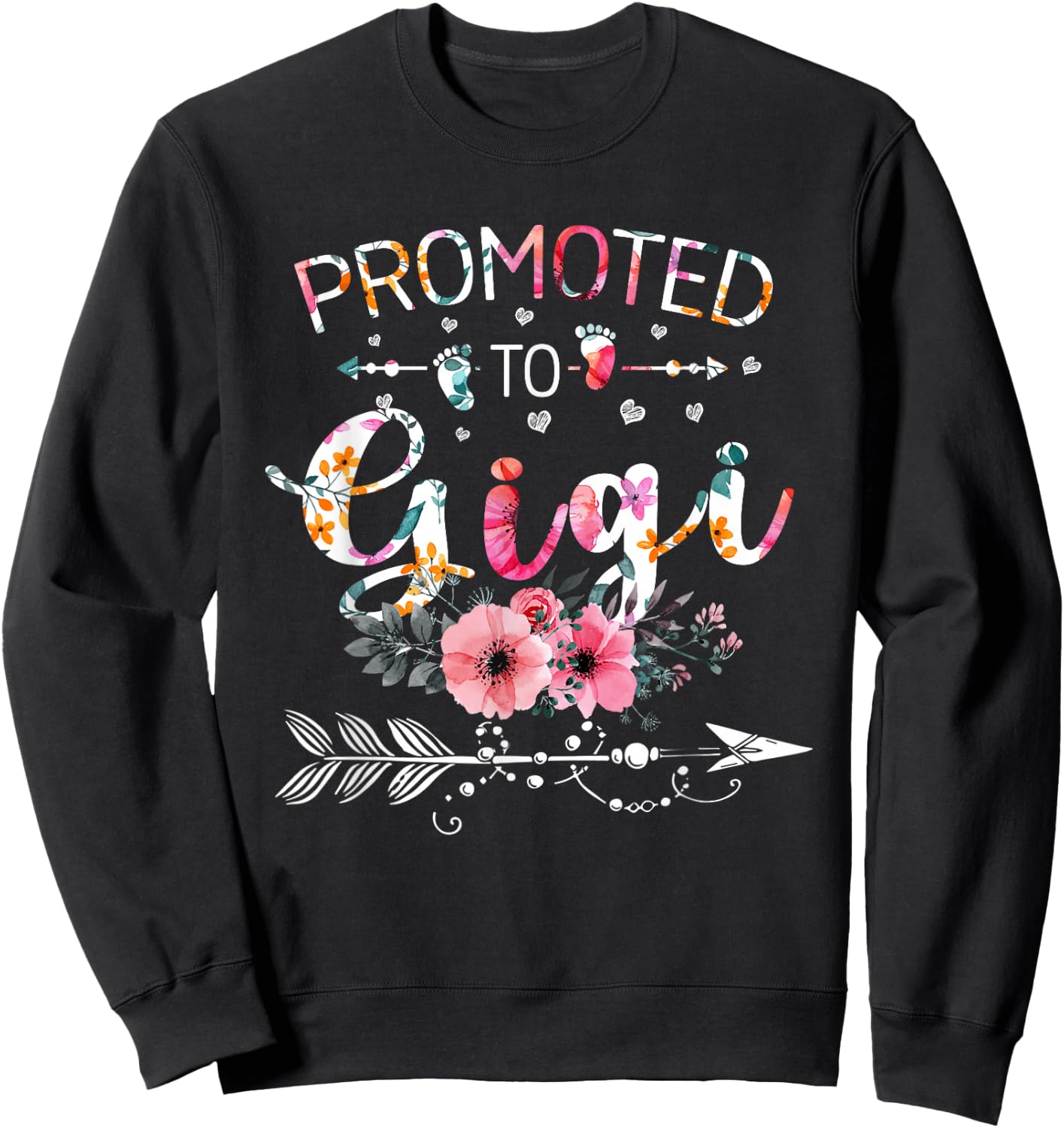 Promoted To Gigi Announcement Funny New Gigi Mothers Day Sweatshirt - Sweatshirt | Black