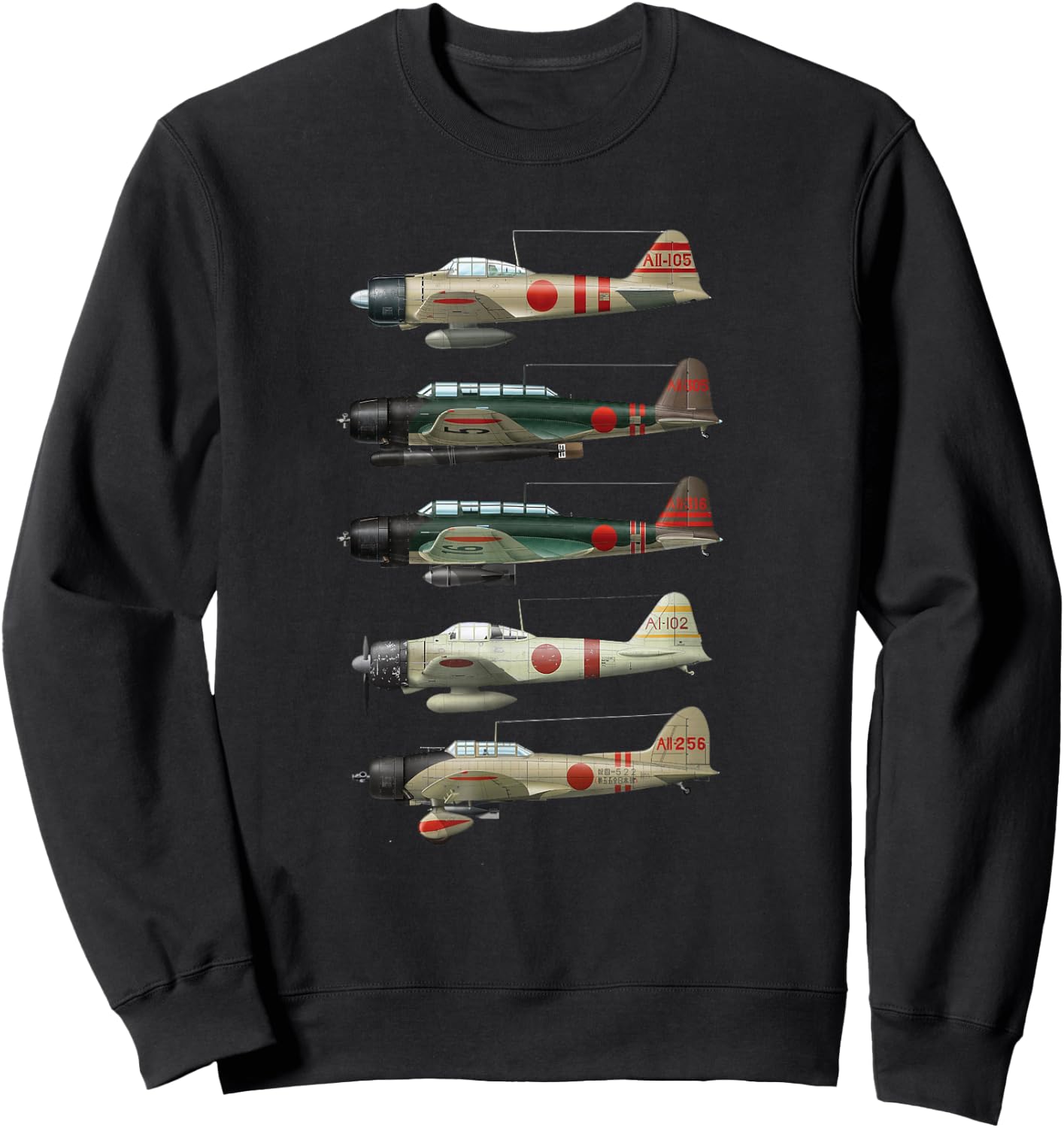 A6M Zero is a Japan WW2 fighter aircraft Sweatshirt - Sweatshirt | Black
