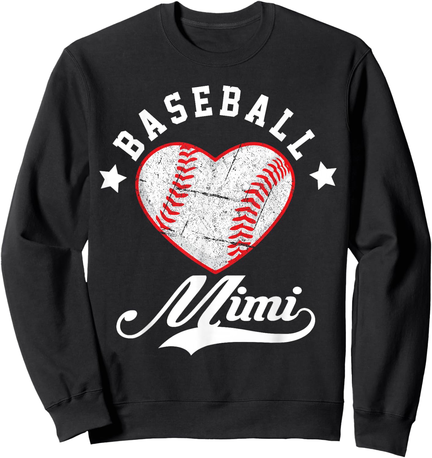 Vintage Baseball Mimi Love Baseball Player Mother's Day 2023 Sweatshirt - Sweatshirt | Black