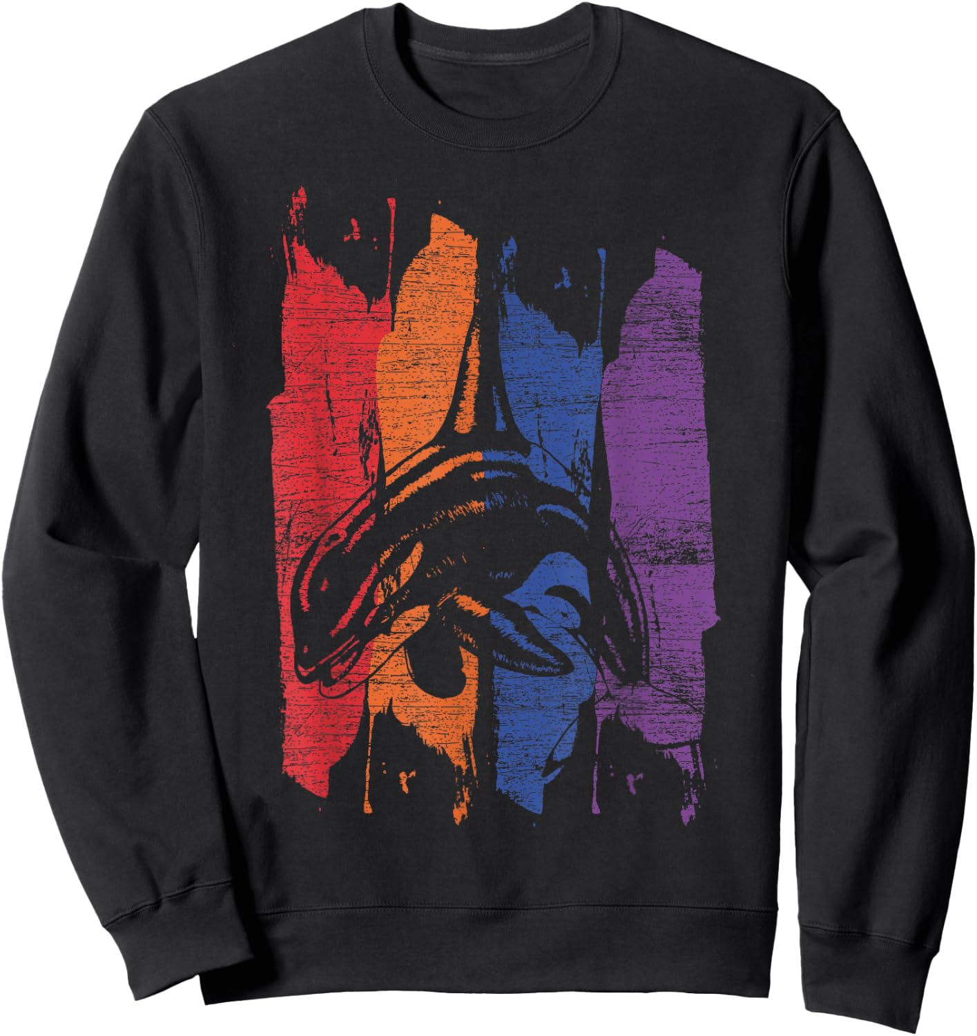 Killer Whale Sea Animal Vintage Gift Orca Sweatshirt - Sweatshirt | Black