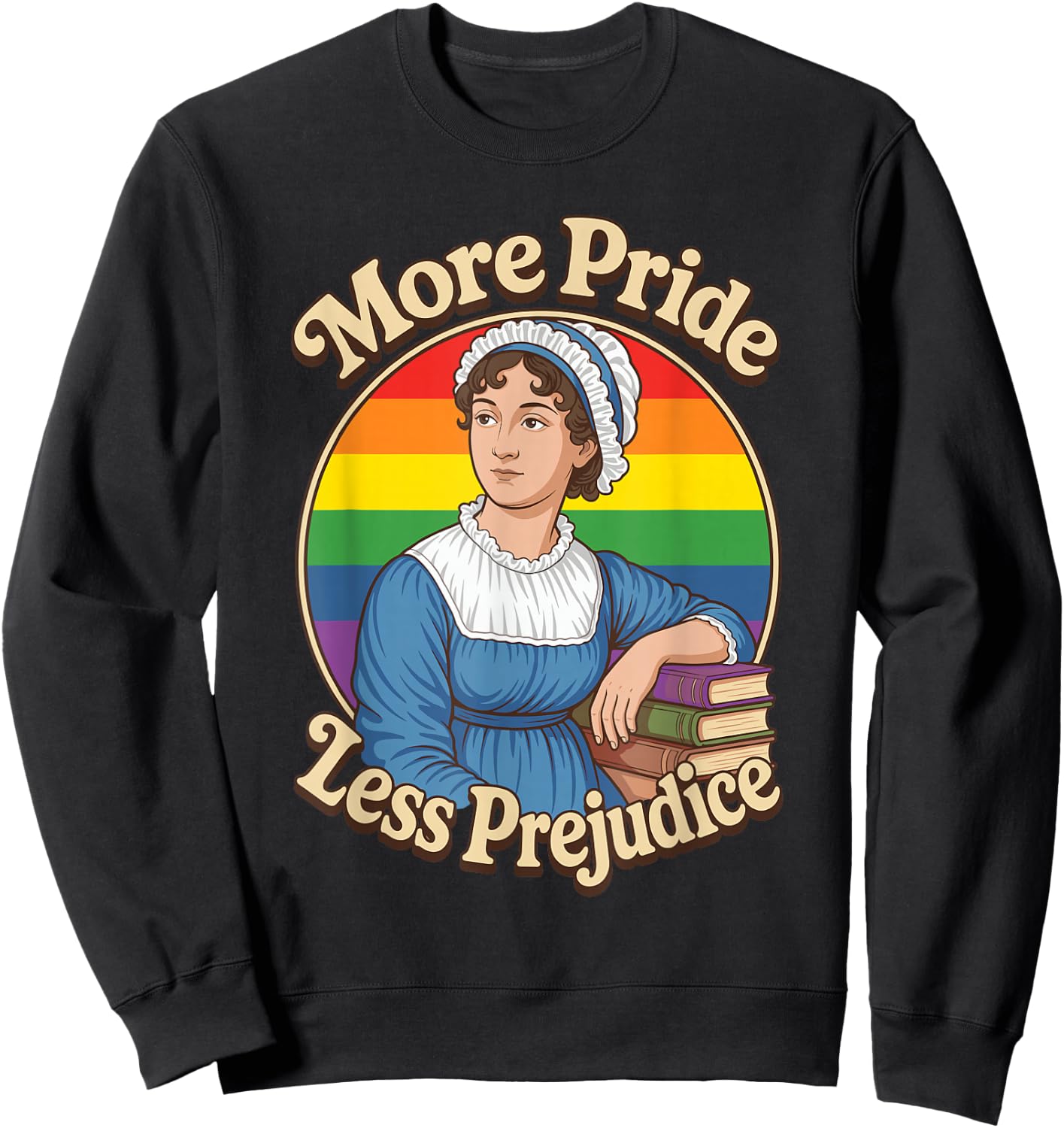More Pride Less Prejudice LGBTQ Jane Austen Sweatshirt - Sweatshirt | Black