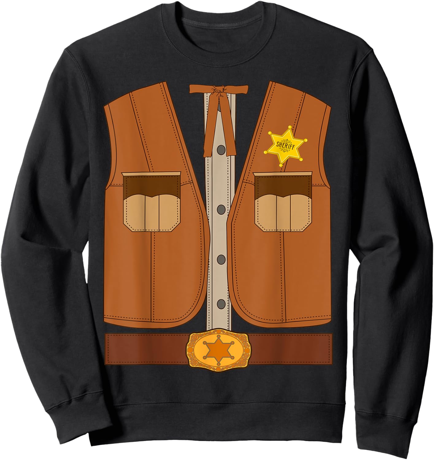 Western Sheriff Halloween Costume Shirt Wild West Sweatshirt - Sweatshirt | Black