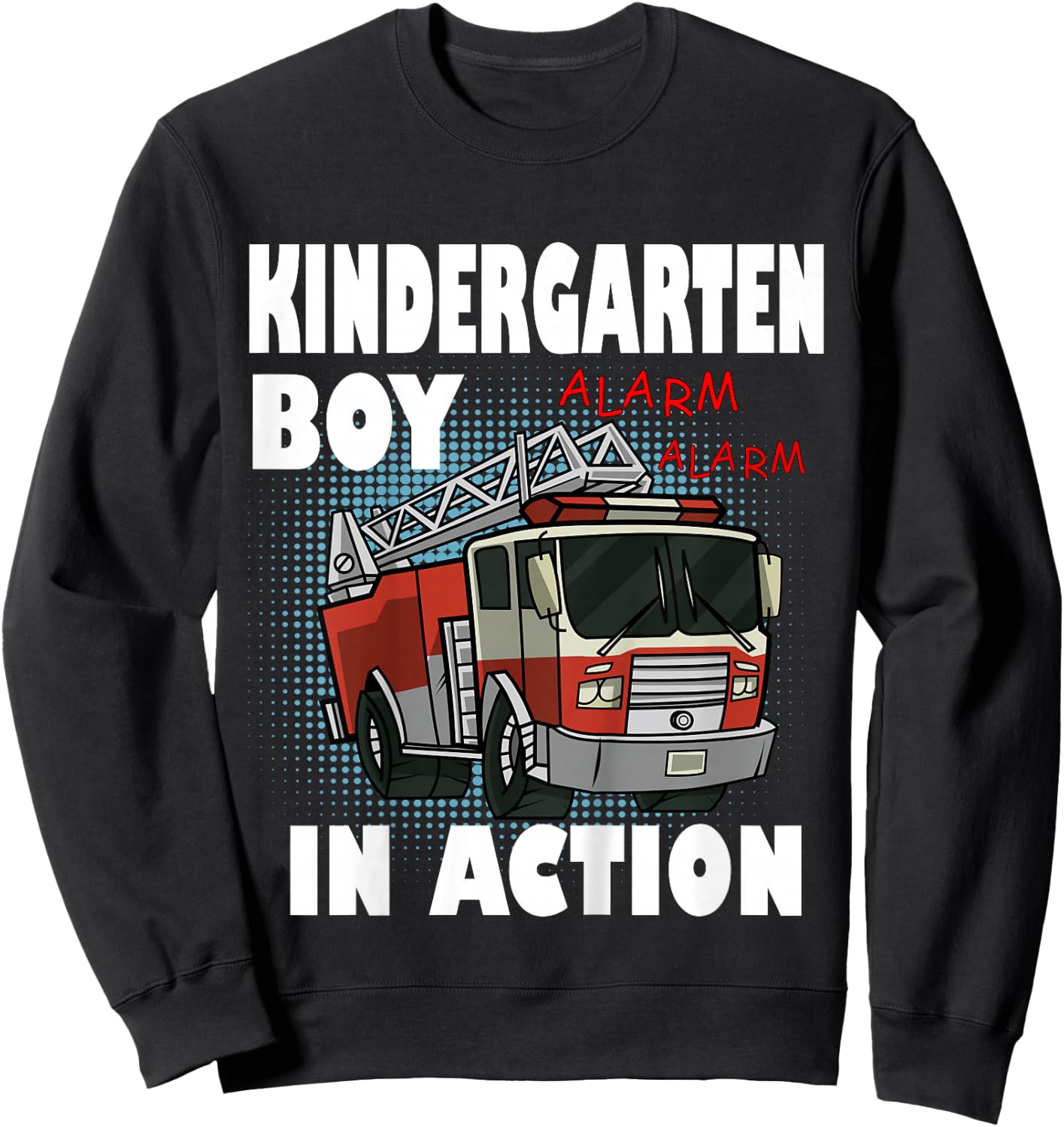Kids Cool Fire truck in Action Back to School Kindergarten Boy Sweatshirt - Sweatshirt | Black