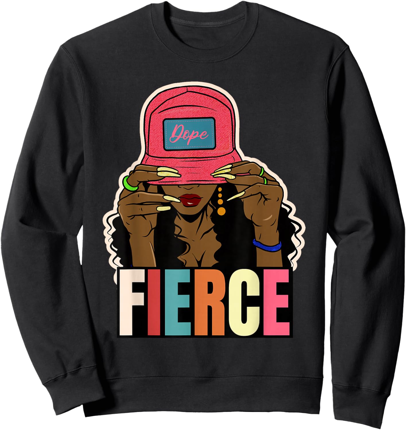 Unapologetically Dope Fierce Black Afro Black History Women Sweatshirt - Sweatshirt | Black
