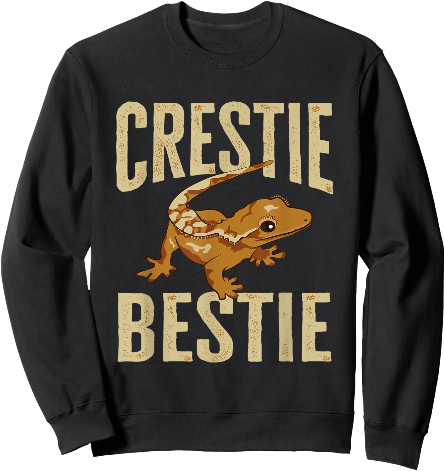 Crested Gecko Eyelash Lizard Crestie Bestie Herpetologist Sweatshirt - Sweatshirt | Black
