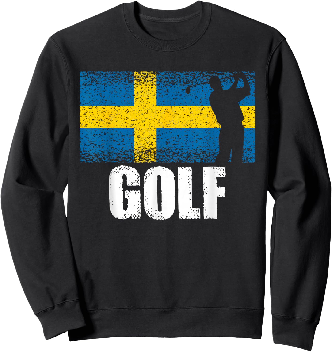 Golf Sport, Sweden Flag, Swedish Golfer Golfing Sweatshirt - Sweatshirt | Black