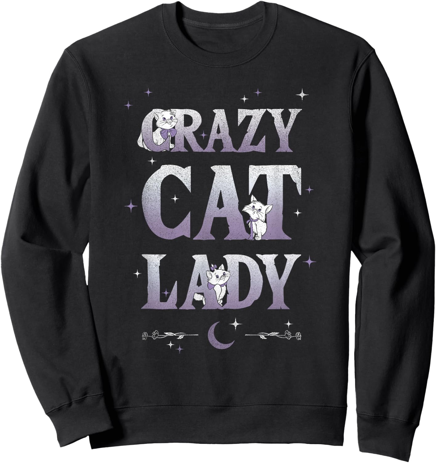 Disney The Aristocats Crazy Cat Lady Quote Sweatshirt - Sweatshirt | Black