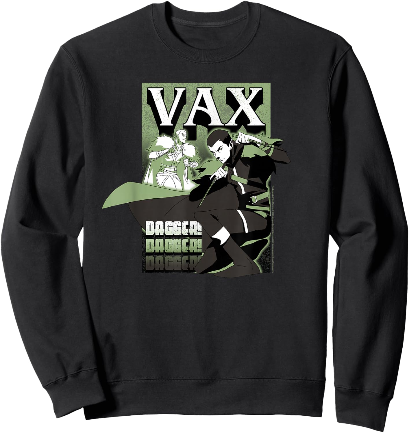 The Legend of Vox Machina Vax with Dagger Small Sweatshirt - Sweatshirt | Black