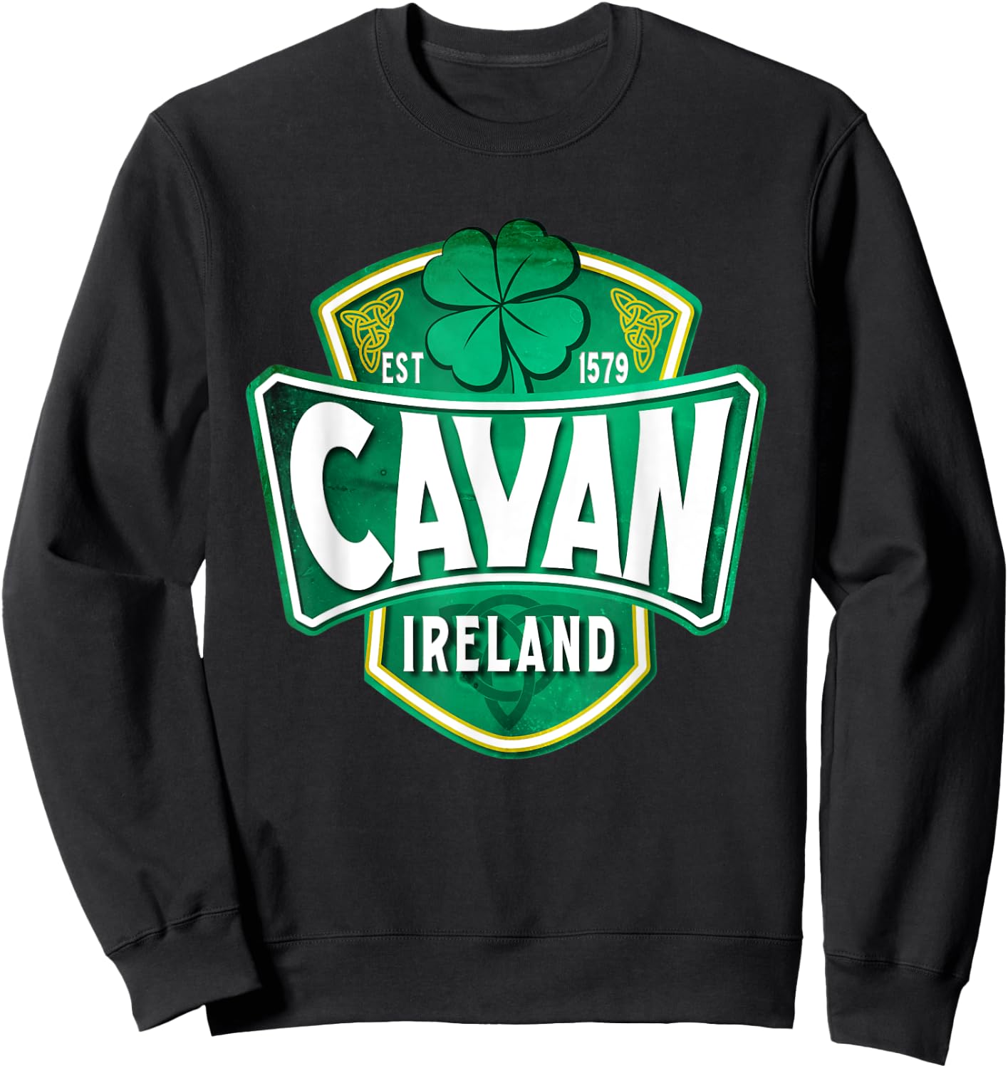County Cavan Ireland Irish Gaelic Football Hurling Badge Sweatshirt - Sweatshirt | Black