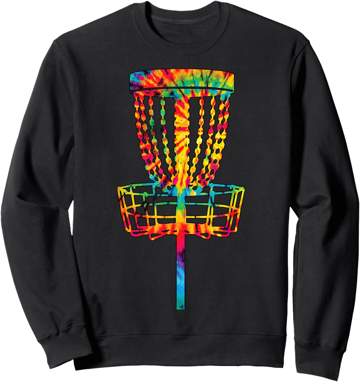 Disc Golf Tie Dye Rainbow Kids Boys Teenage Men Girls Cool Sweatshirt - Sweatshirt | Black