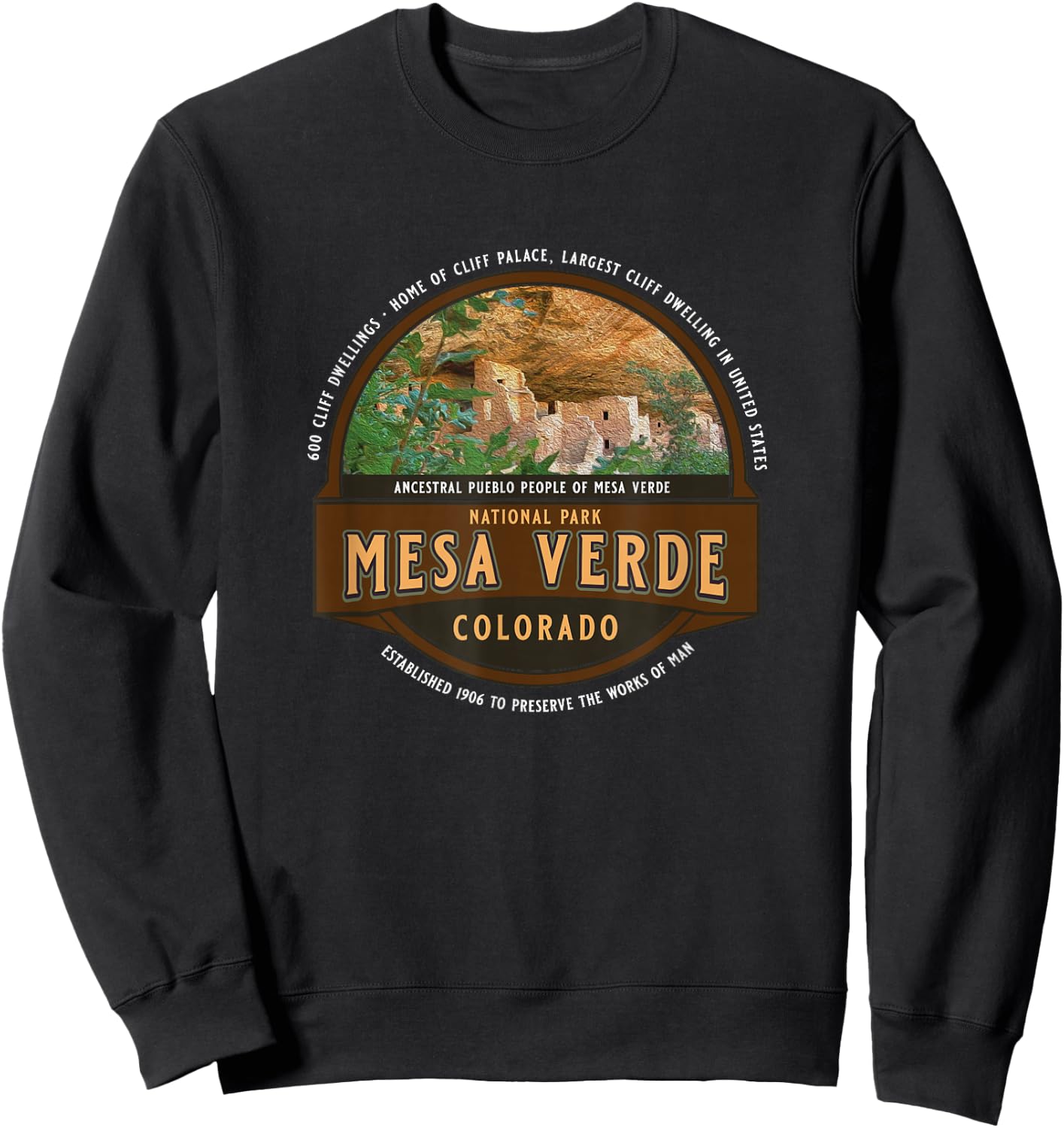 Mesa Verde National Park Colorado Cliff Dwelling Souvenir Sweatshirt - Sweatshirt | Black
