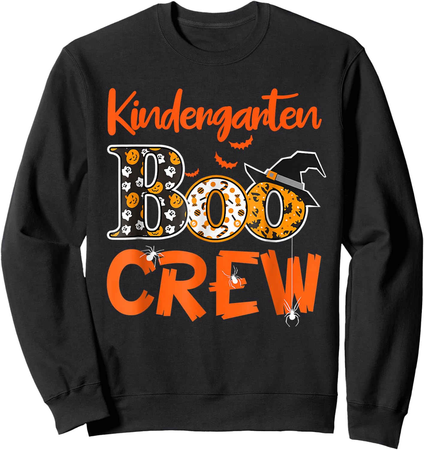 Kindergarten Boo Crew Teachers Students Halloween Costume Women Sweatshirt - Sweatshirt | Black