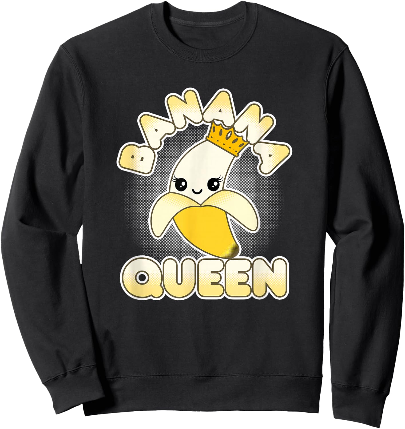 Banana Shirts Girls Cute Kawaii Banana Queen Sweatshirt - Sweatshirt | Black