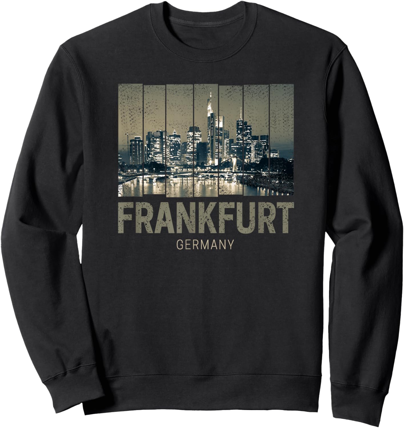 Frankfurt Germany Skyline Fine Art Vintage Souvenir Sweatshirt - Sweatshirt | Black