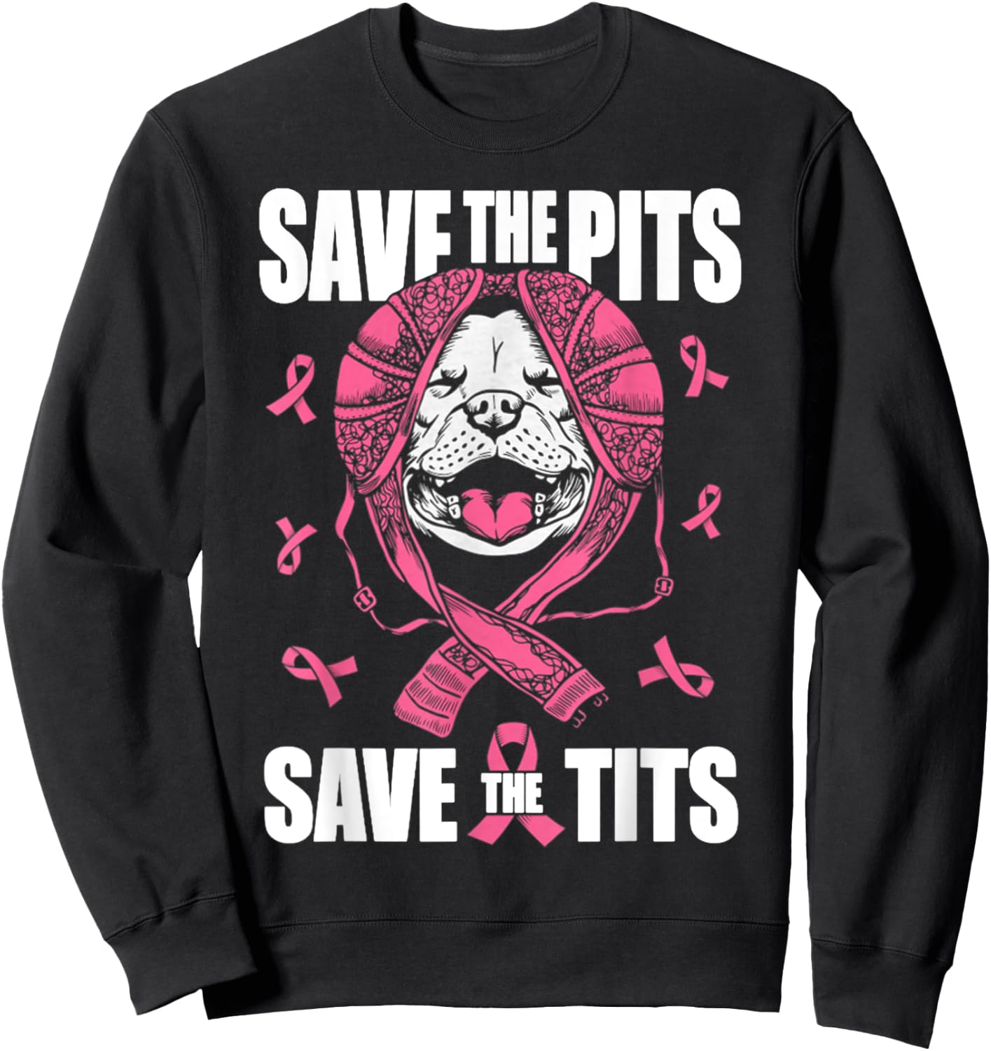 Save The Pits Save The Tits Breast Cancer Awareness Sweatshirt - Sweatshirt | Black