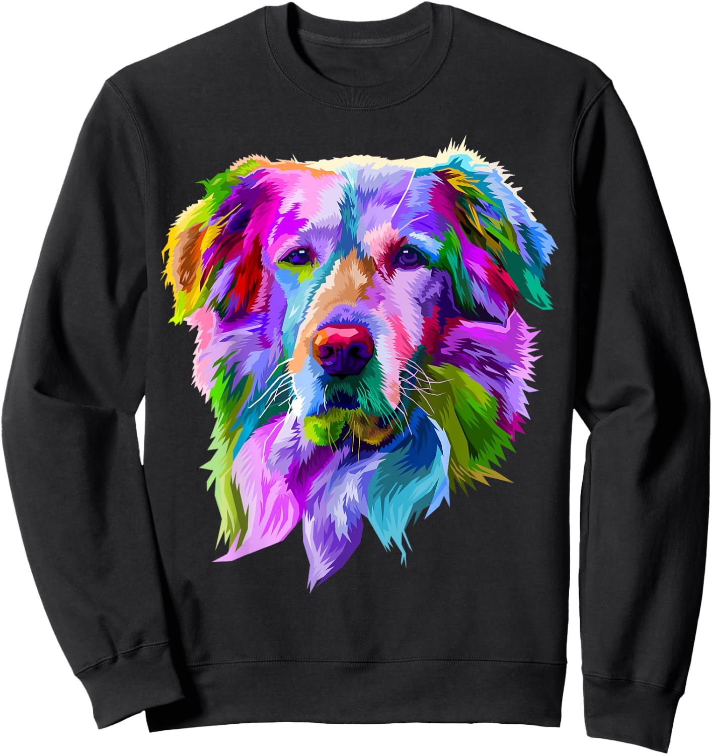 Golden Retriever Pop Art Portrait for Dog Owners Men Women Girls Kids Sweatshirt - Sweatshirt | Black