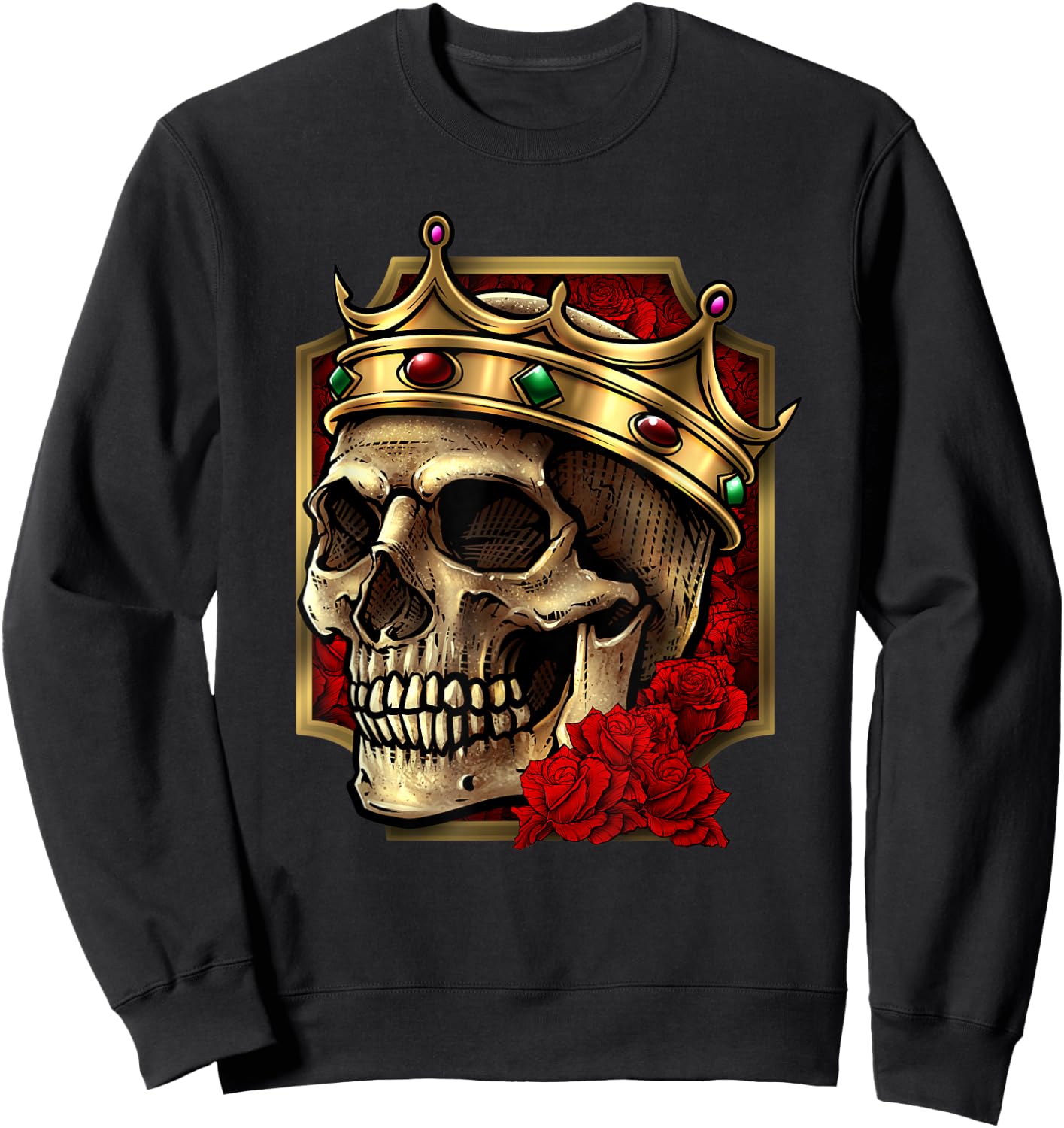 Skull With Crown On Its Head - King Of The Internet Sweatshirt - Sweatshirt | Black