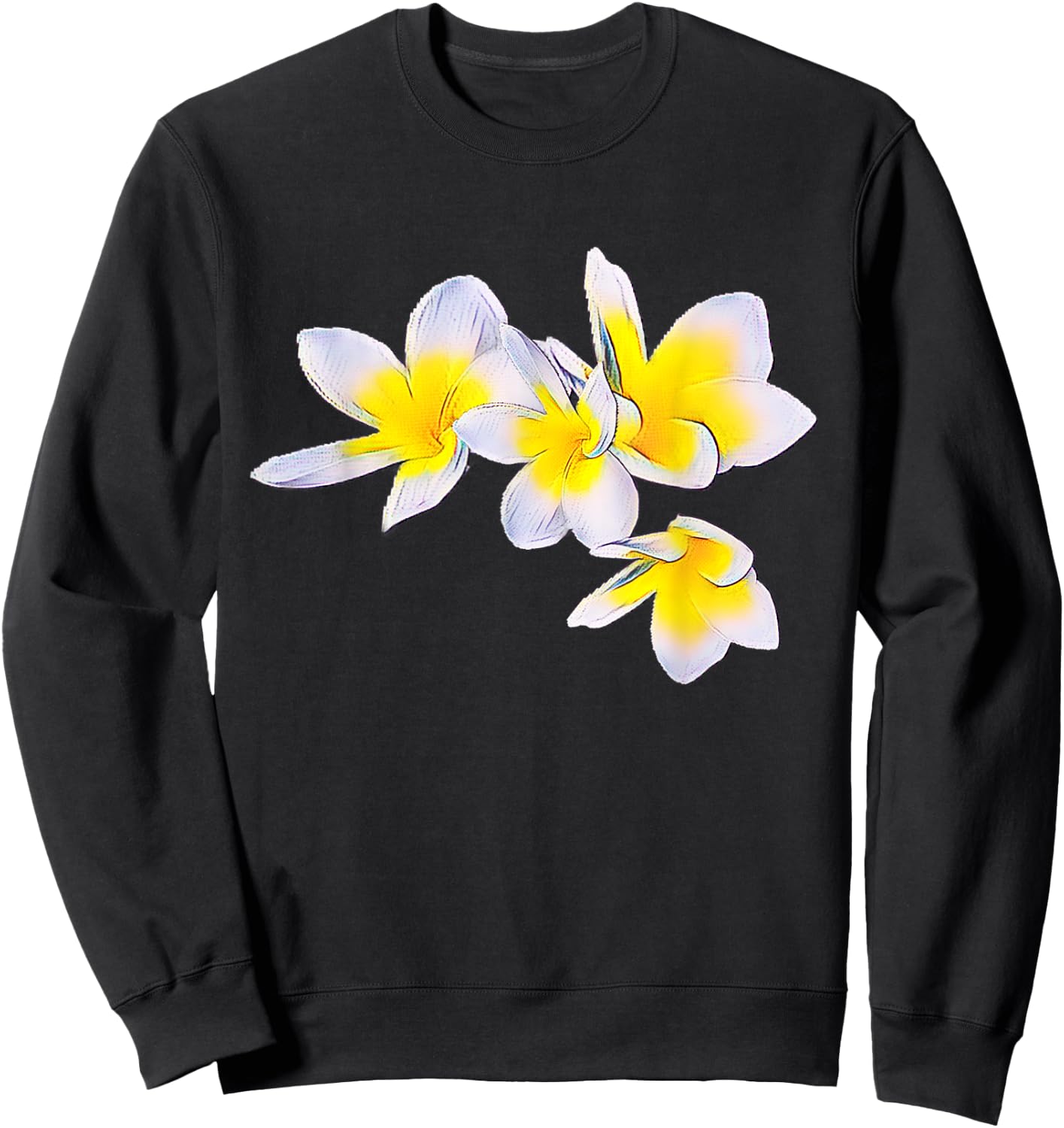 Plumeria Design Sweatshirt - Sweatshirt | Black