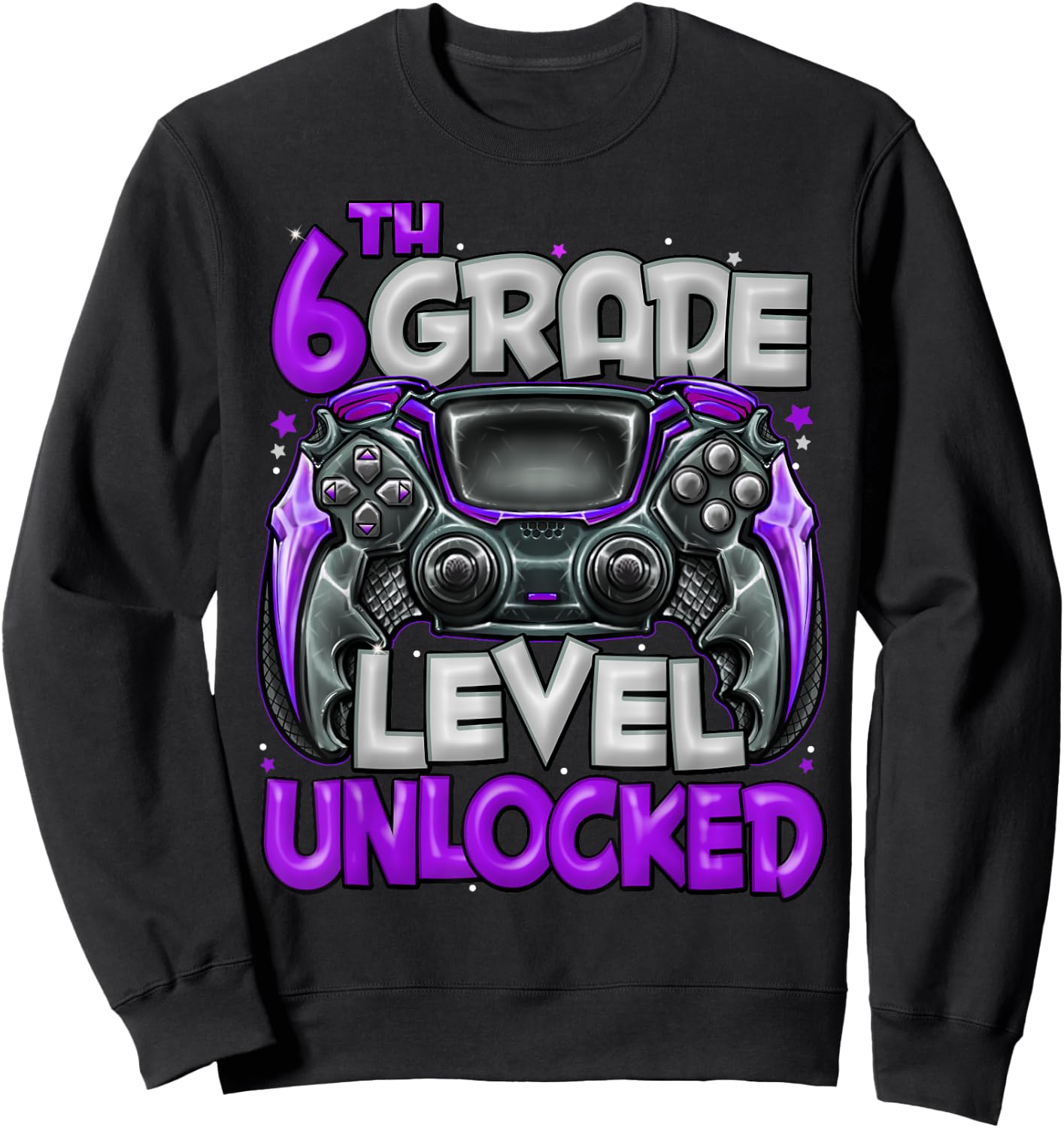 6th Grade Level Unlocked Game On 6th Grade Back To School Sweatshirt - Sweatshirt | Black
