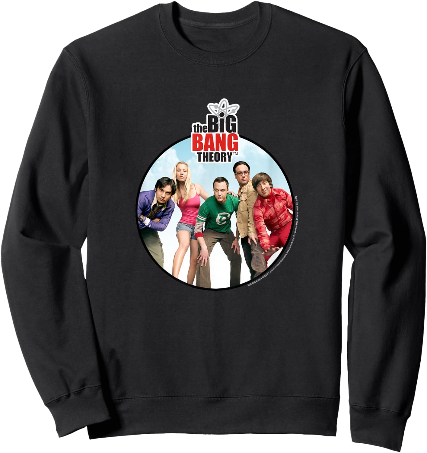 The Big Bang Theory Group Shot Circle Logo TV Show Sweatshirt - Sweatshirt | Black