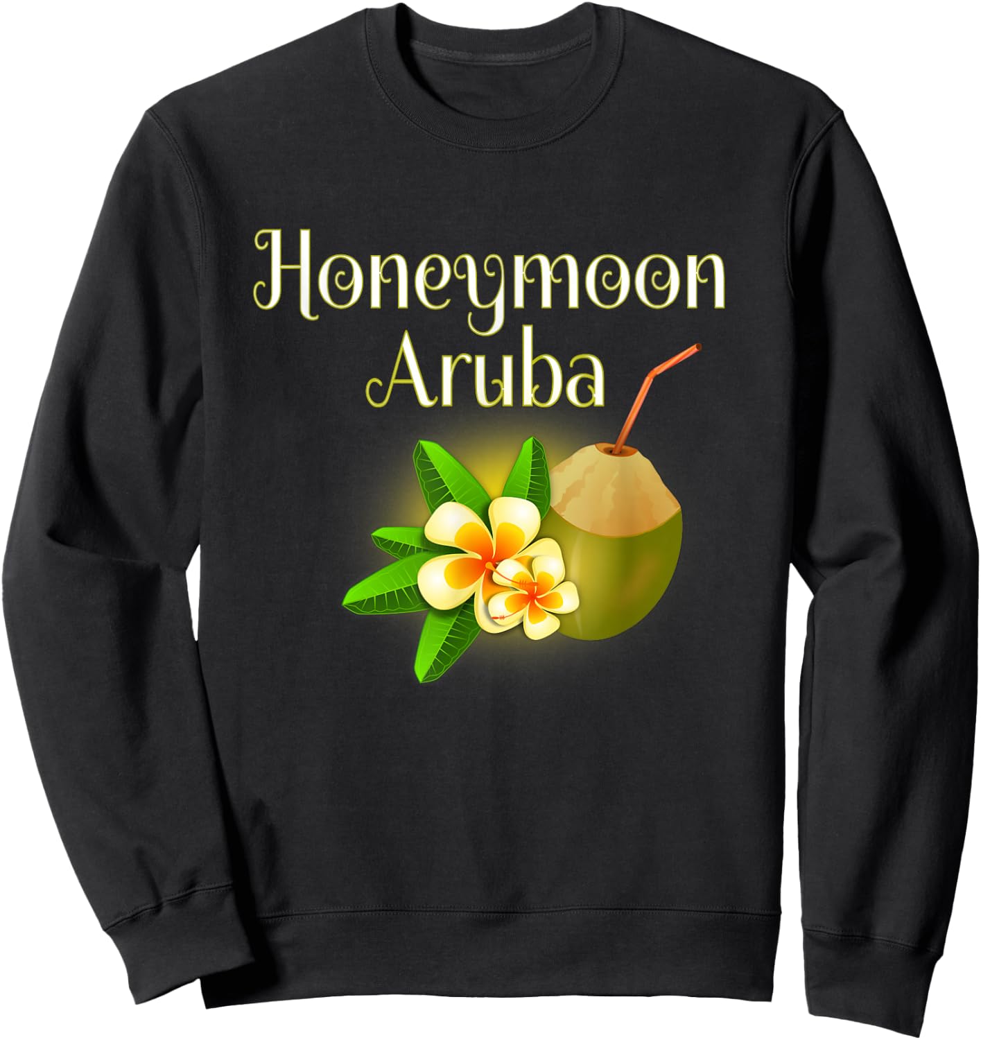Honeymoon in Aruba Shirt for couples, Wedding Gift Sweatshirt - Sweatshirt | Black