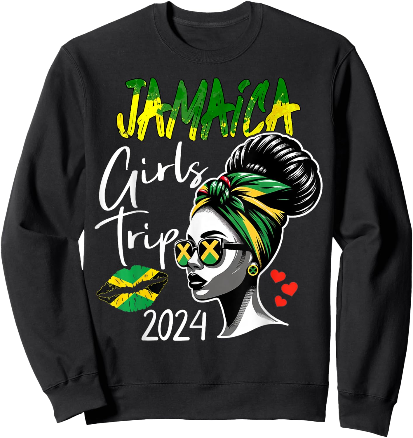 Jamaica Queen New Bachelorette Party Jamaica Girls Trip 2024 Sweatshirt - Sweatshirt | Black