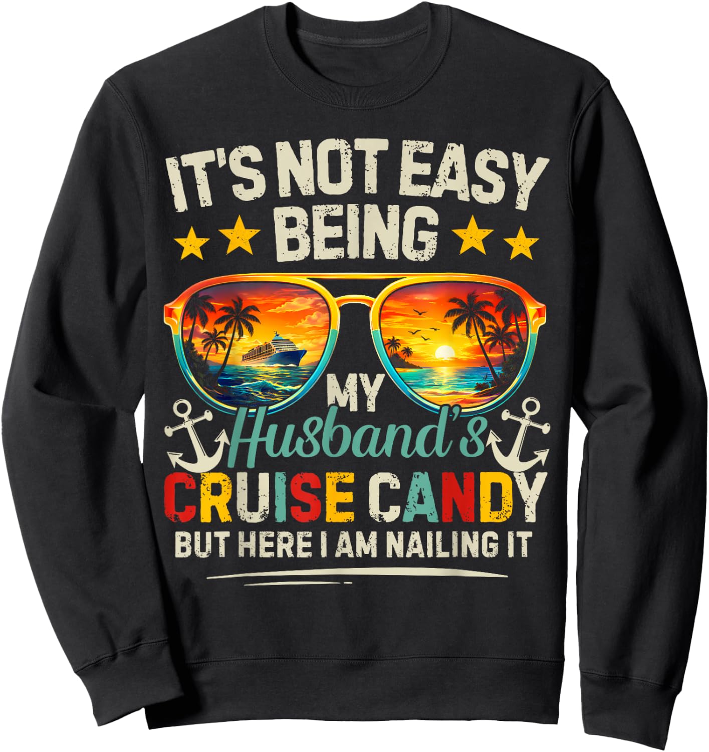 Matching Couples Cruise Husband & Wife Women Candy Cruising Sweatshirt - Sweatshirt | Black