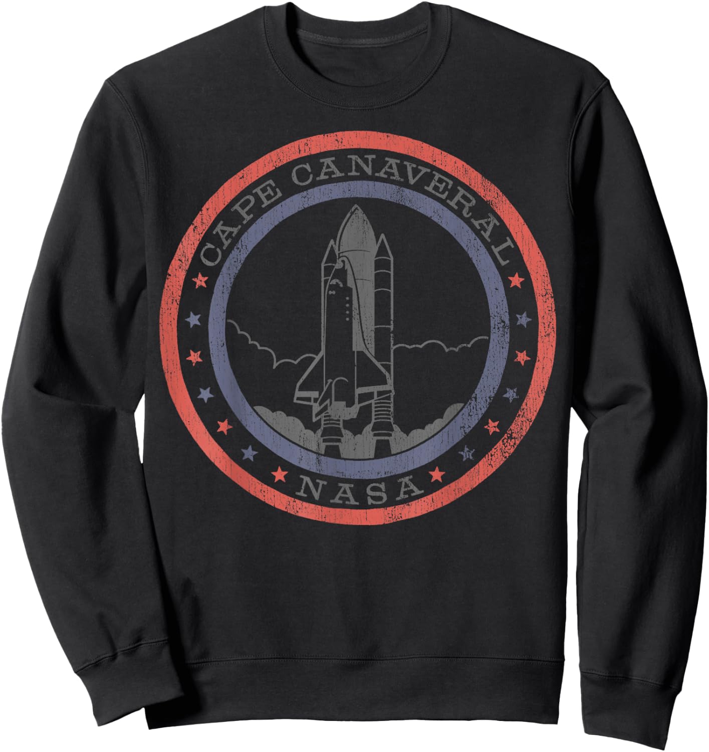 NASA Cape Canaveral Lift Off Red and Blue Sweatshirt - Sweatshirt | Black