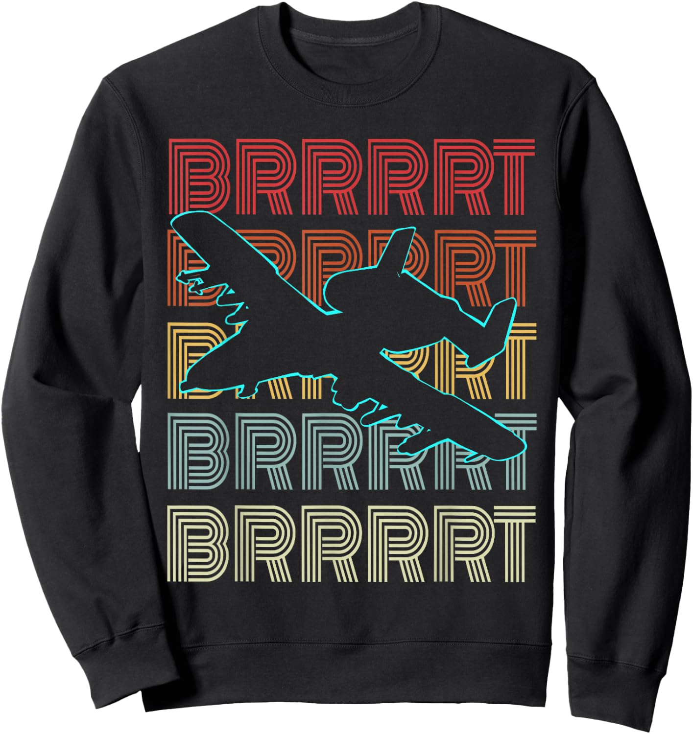 BRRRRT A-10 Warthog Shirt - Vintage Retro Style Sweatshirt - Sweatshirt | Black