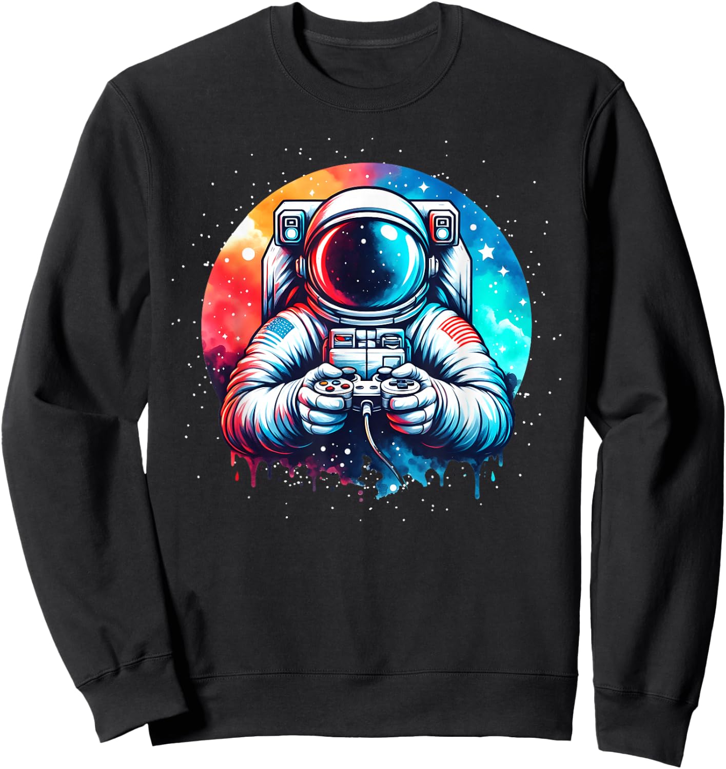 Funny Astronaut Space Gaming Planet Science Solar System Sweatshirt - Sweatshirt | Black