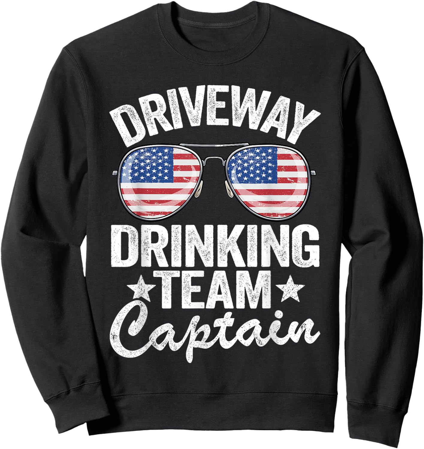 Beer Driveway Drinker US Flag Driveway Drinking Team Captain Sweatshirt - Sweatshirt | Black