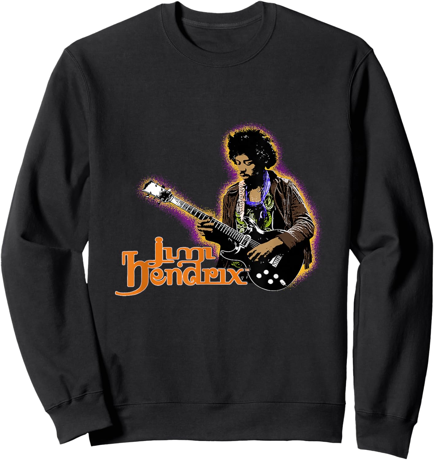 Jimi Hendrix Men's Autumn Glow Cotton Polyester Blend , Black, Small Sweatshirt - Sweatshirt | Black