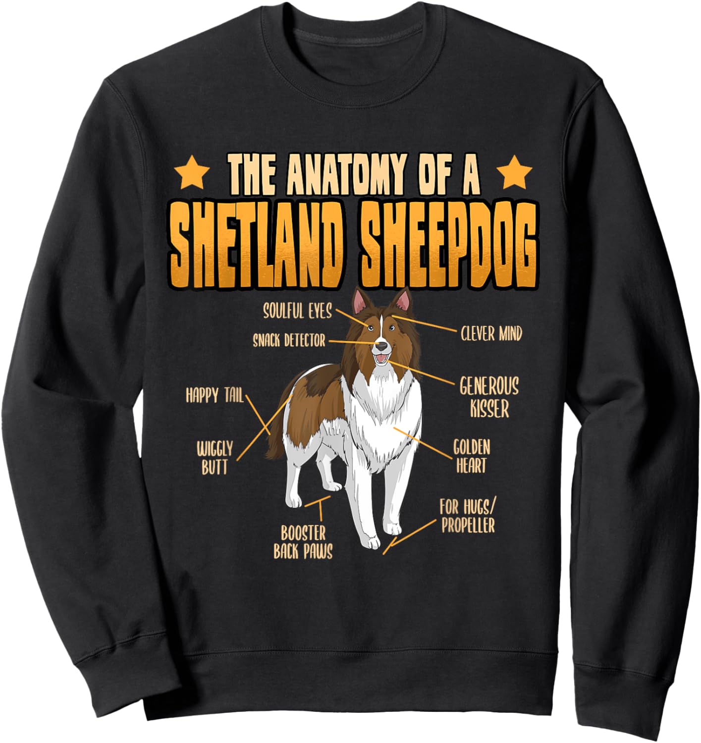 Sheltie The Anatomy Of A Shetland Sheepdog Puppy Lovers Women Sweatshirt - Sweatshirt | Black