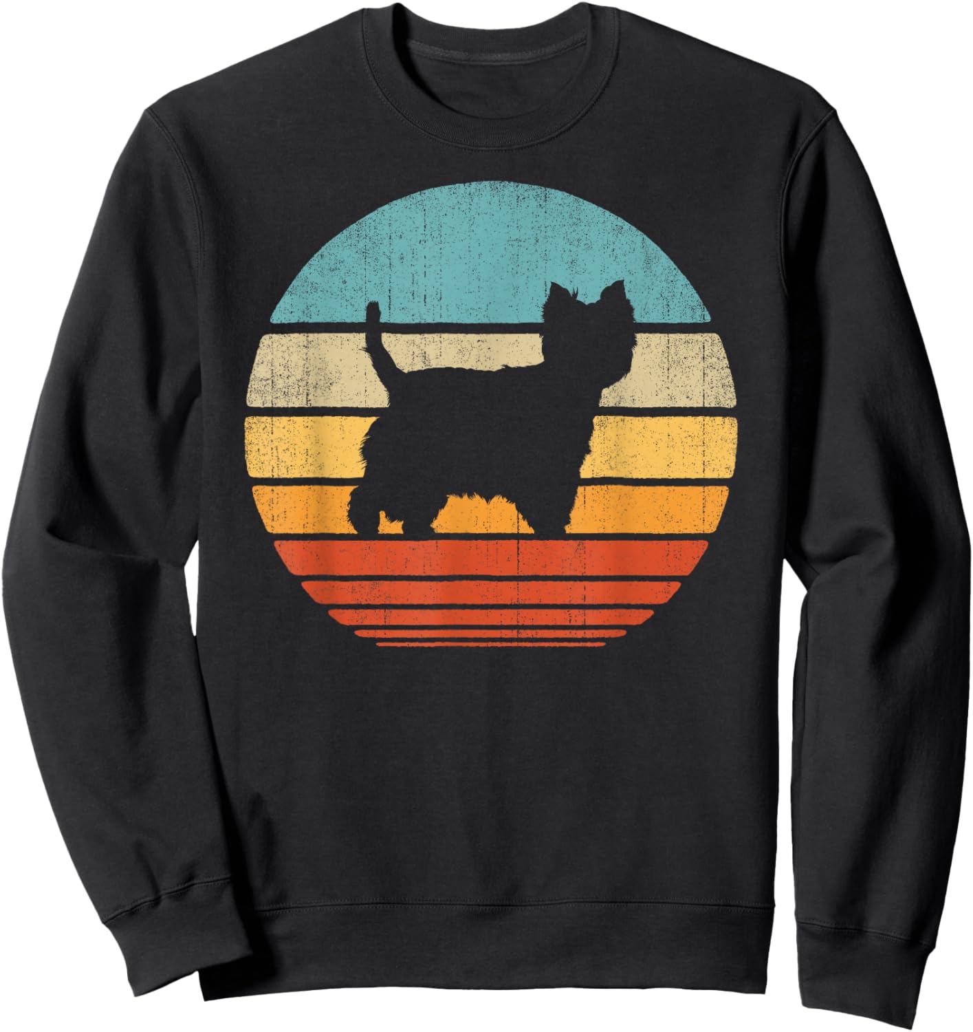Westie West Highland White Terrier Retro Vintage Sunset Dog Sweatshirt - Sweatshirt | Black