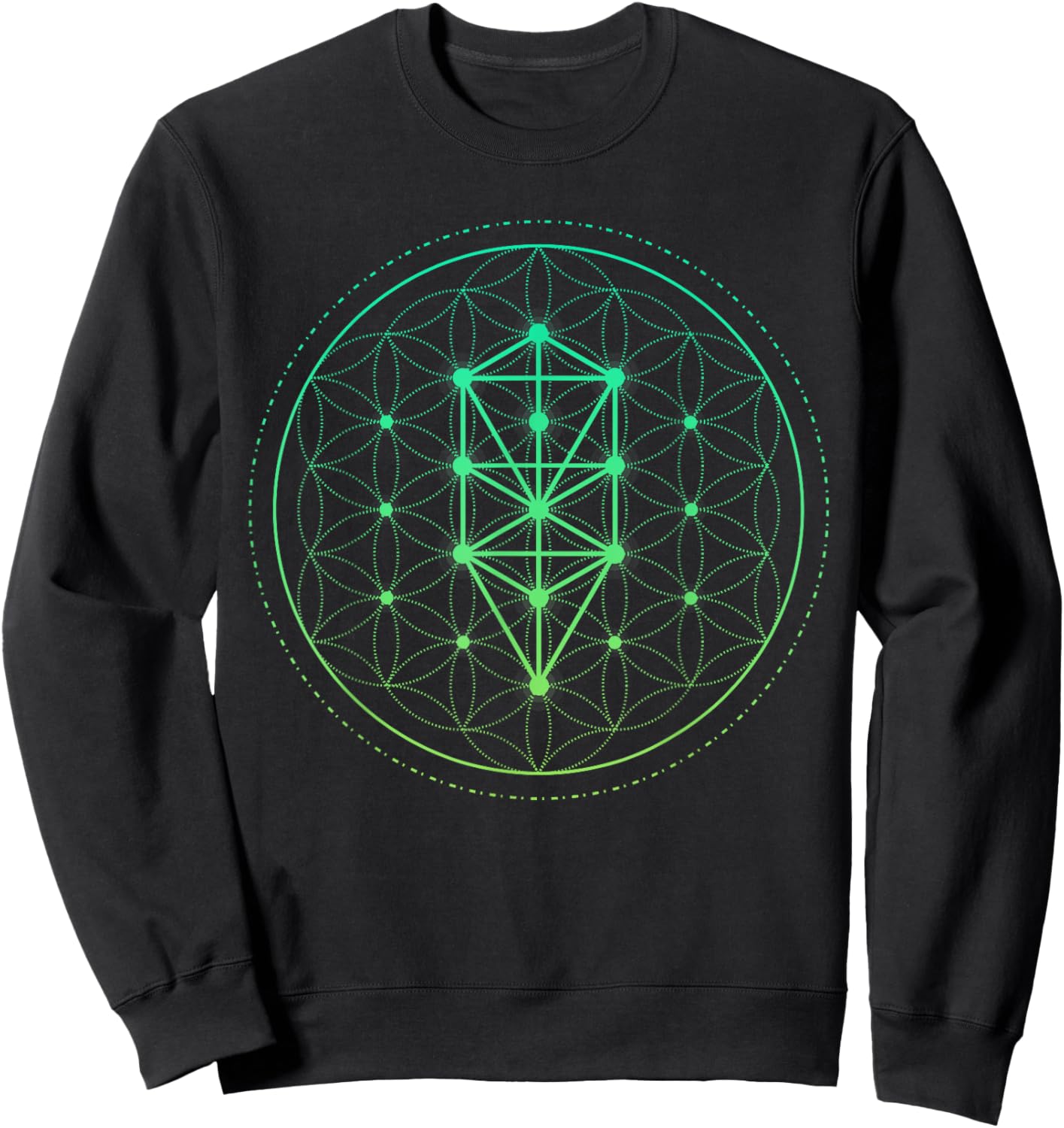 Watercolor Mandala Sacred Fractal Geometry Art Good Vibe Sweatshirt - Sweatshirt | Black