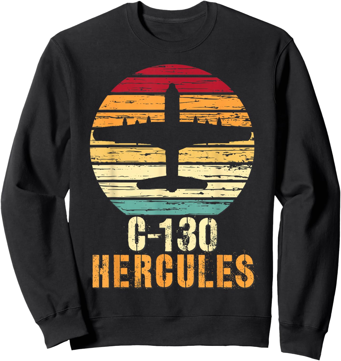 Vintage Lockheed C-130 Hercules Aviation Shirt Sweatshirt - Sweatshirt | Black