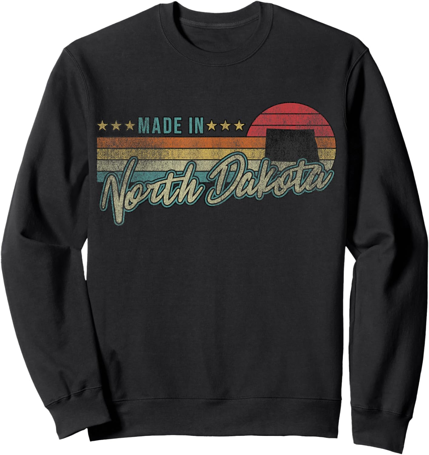 North Dakota State Vintage Proud Women Gift Sweatshirt - Sweatshirt | Black